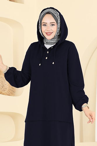 moda selvim طقم كحلي 25007UKB139 - Thumbnail