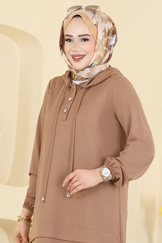 moda selvim طقم بيج 25007UKB139 - Thumbnail