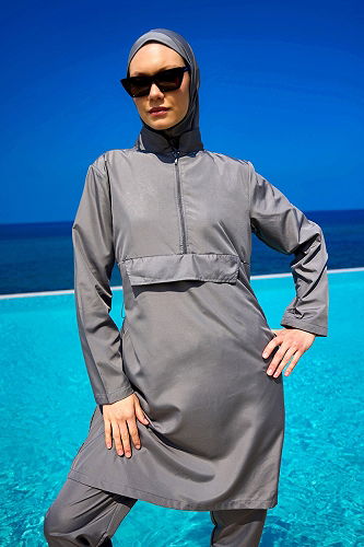 moda selvim رمادي غامق 2503MRNK1139 - Thumbnail