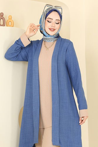 moda selvim طقم ازرق 25071MTS1094 - Thumbnail