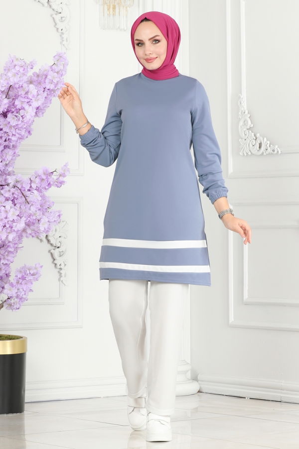 Modaselvim Hijab Combinations COMBINED 2516SL432 Blue&Ecru