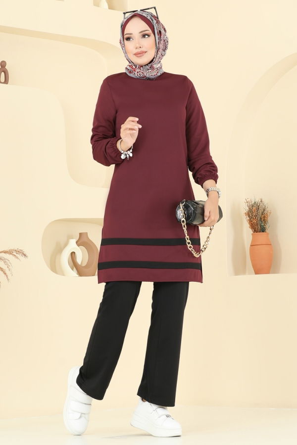 Modaselvim خصم صافٍ20%+20% في سلة التسوق طقم خمري و أسود 2516SL432