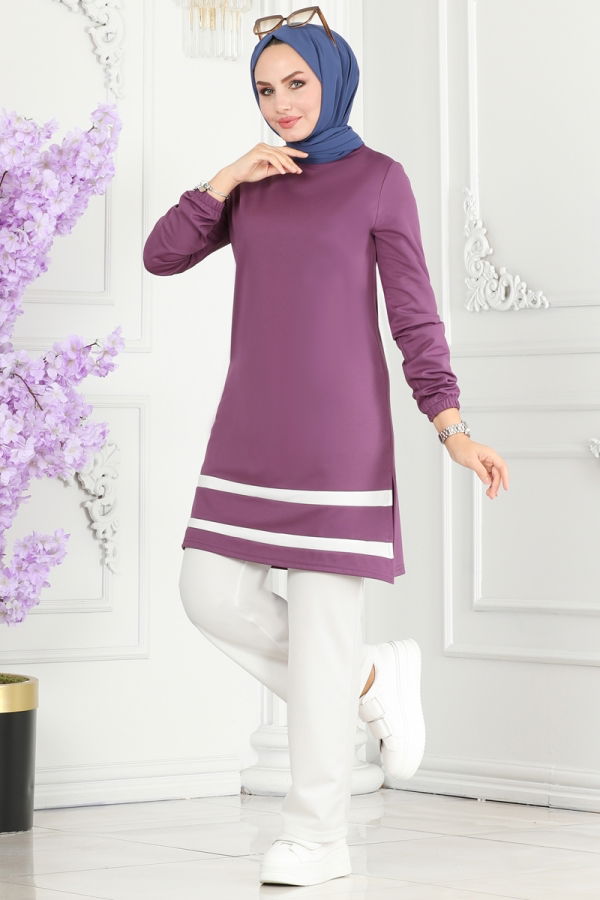 Modaselvim Hijab Combinations COMBINED 2516SL432 Dark Lilac & Ecru