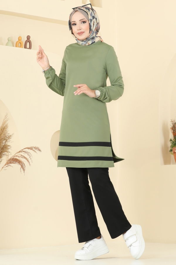 Modaselvim خصم صافٍ20%+20% في سلة التسوق طقم أخضر عشبي وأسود 2516SL432