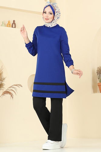 moda selvim طقم نيلي وأسود 2516SL432 - Thumbnail