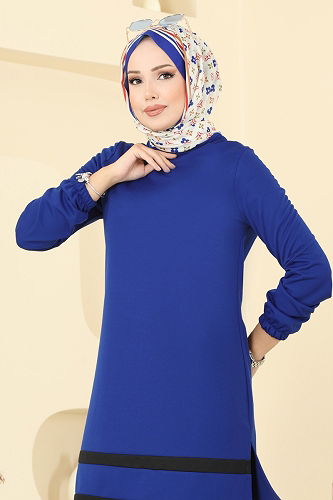 moda selvim طقم نيلي وأسود 2516SL432 - Thumbnail