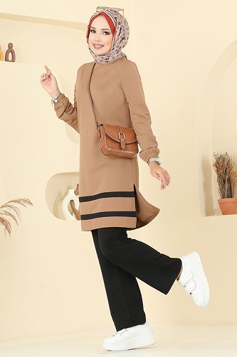 moda selvim طقم بيج وأسود 2516SL432 - Thumbnail