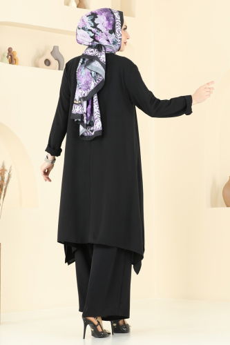 moda selvim طقم أسود 2525BG354 - Thumbnail