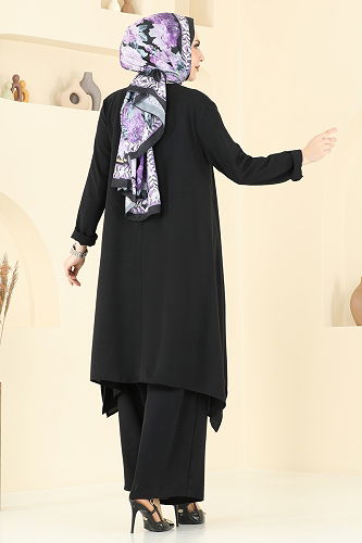 moda selvim طقم أسود 2525BG354 - Thumbnail