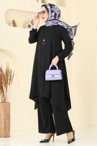 moda selvim طقم أسود 2525BG354 - Thumbnail