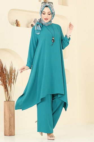 moda selvim طقم بترولي فاتح 2525BG354 - Thumbnail