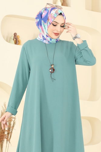 moda selvim طقم أخضر باهت 2525BG354 - Thumbnail