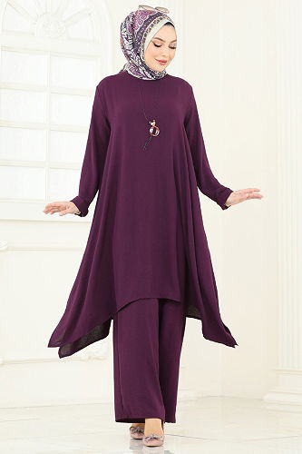 moda selvim Combined 2525BG354 Purple - Thumbnail