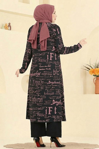 moda selvim Combined 2525ERK1158 Black & Rose Dried - Thumbnail