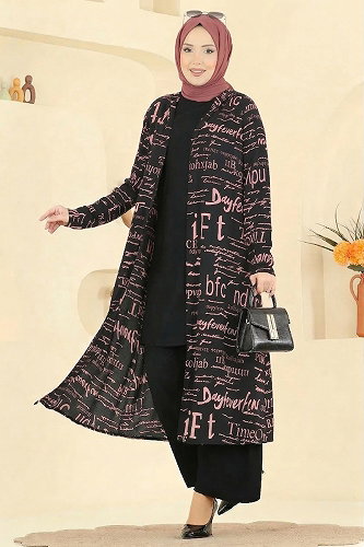 moda selvim Combined 2525ERK1158 Black & Rose Dried - Thumbnail