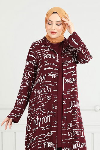 moda selvim Combined 2525ERK1158 Burgundy - Thumbnail