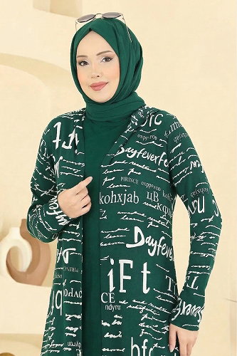 moda selvim طقم زيتي 2525ERK1158 - Thumbnail