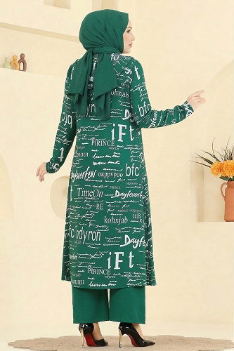 moda selvim طقم زيتي 2525ERK1158 - Thumbnail