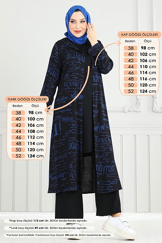 moda selvim Combined 2525ERK1158 Indigo & Black - Thumbnail
