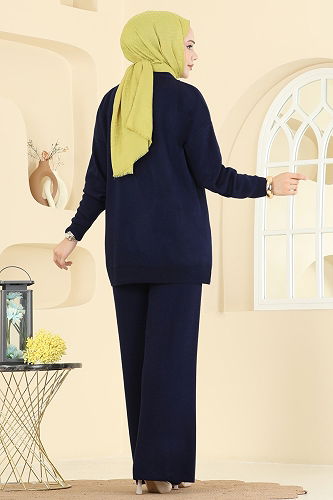 moda selvim طقم كحلي 25302BRZ597 - Thumbnail