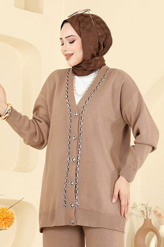 moda selvim طقم بيج 25302BRZ597 - Thumbnail