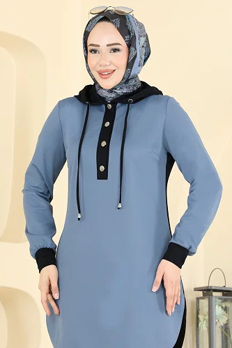 moda selvim طقم أسود وأزرق فاتح 2546SL432 - Thumbnail