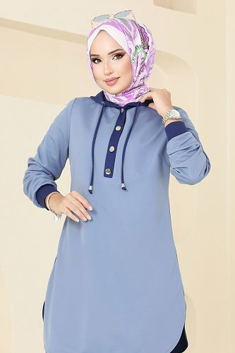 moda selvim طقم كحلي وأزرق فاتح 2546SL432 - Thumbnail