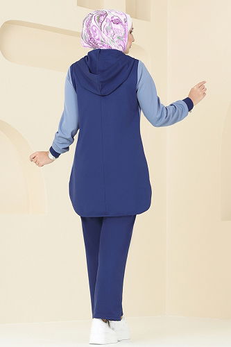 moda selvim طقم كحلي وأزرق فاتح 2546SL432 - Thumbnail