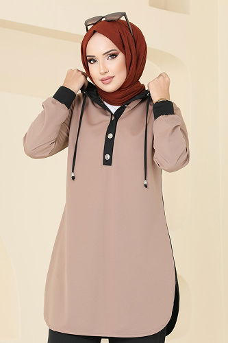 moda selvim طقم بيج وأسود 2546SL432 - Thumbnail