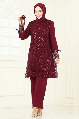 moda selvim Combined 2547ELC1143 Burgundy - Thumbnail