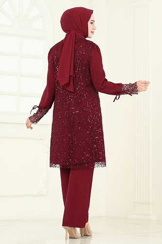 moda selvim Combined 2547ELC1143 Burgundy - Thumbnail