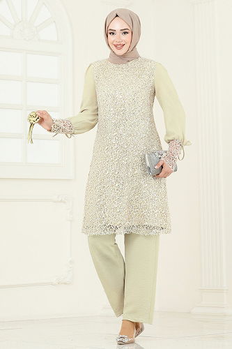 moda selvim طقم ذهبي 2547ELC1143 - Thumbnail