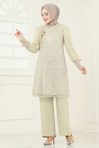 moda selvim طقم ذهبي 2547ELC1143 - Thumbnail