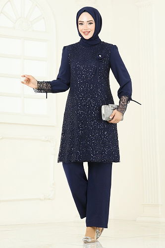 moda selvim طقم كحلي 2547ELC1143 - Thumbnail