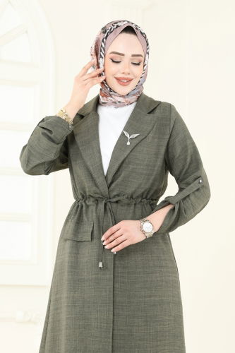 moda selvim طقم اخضر عفني 2584MP806 - Thumbnail