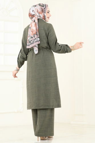 moda selvim طقم اخضر عفني 2584MP806 - Thumbnail