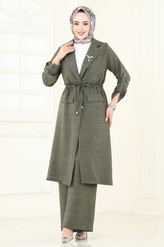 moda selvim طقم اخضر عفني 2584MP806 - Thumbnail