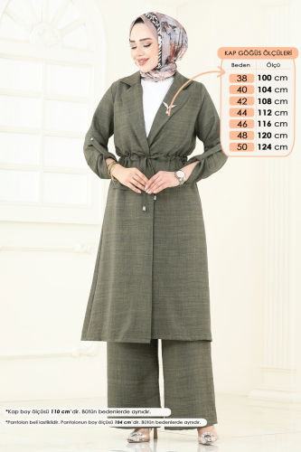 moda selvim طقم اخضر عفني 2584MP806 - Thumbnail