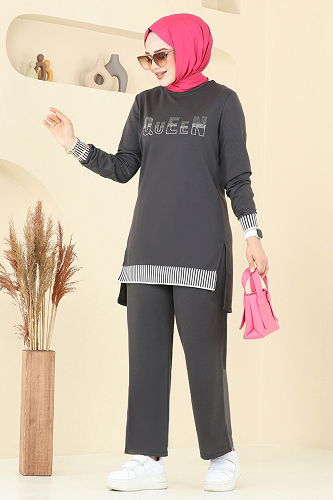 moda selvim طقم سكري ورمادي 2586SL432 - Thumbnail