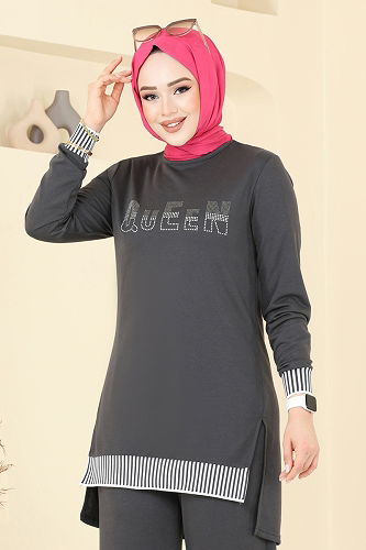 moda selvim طقم سكري ورمادي 2586SL432 - Thumbnail