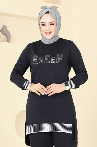 moda selvim طقم سكري وكحلي 2586SL432 - Thumbnail