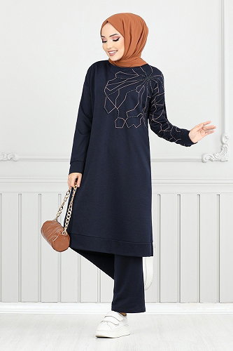 moda selvim طقم كحلي 2587SL890-M - Thumbnail