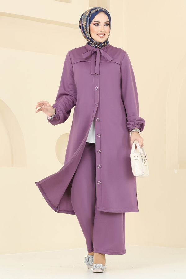 Modaselvim Hijab Combinations Combined 2588SL432 Dark Lilac