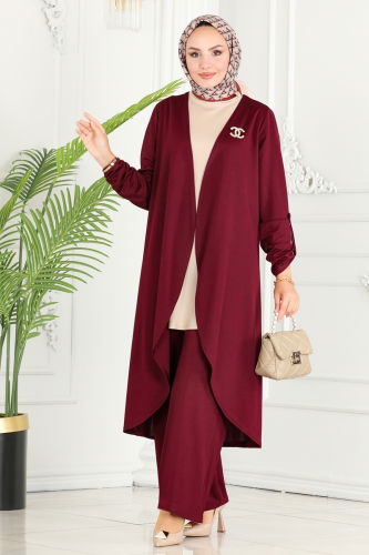 moda selvim Combined 258DVL817 Burgundy & Stone - Thumbnail