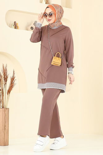 moda selvim طقم بني 2595SL432 - Thumbnail