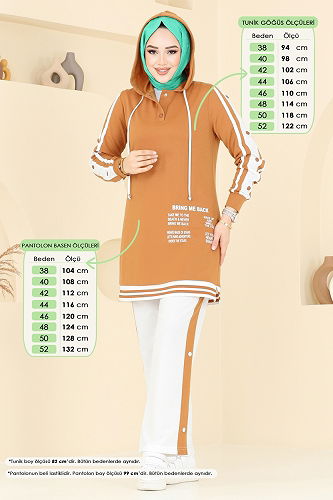 moda selvim طقم خردلي غامق 2599SL432 - Thumbnail