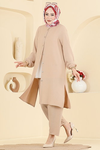 moda selvim طقم بيج 2601BMK1214 - Thumbnail
