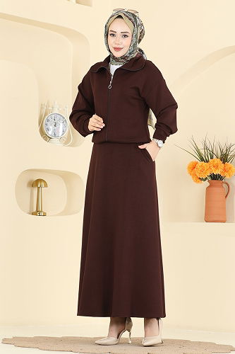 moda selvim طقم بني 2601ERK1158 - Thumbnail