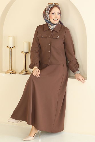 moda selvim طقم بني 2601SL432 - Thumbnail