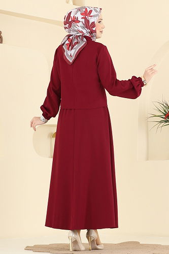 moda selvim طقم خمري 2601SL432 - Thumbnail